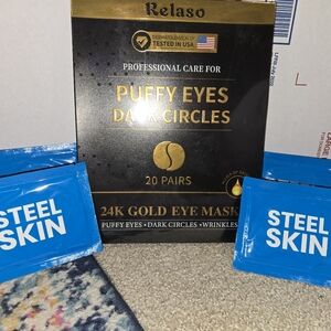 24K Gold Eye Mask + 4 Pairs Steel Skin Retinol Eye Masks